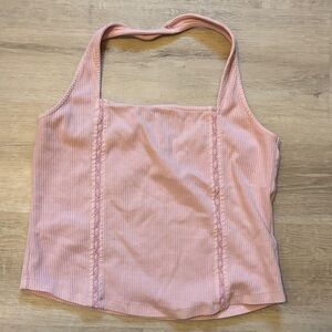 American Eagle Outfitters Light Pink Ribbed Tank Top